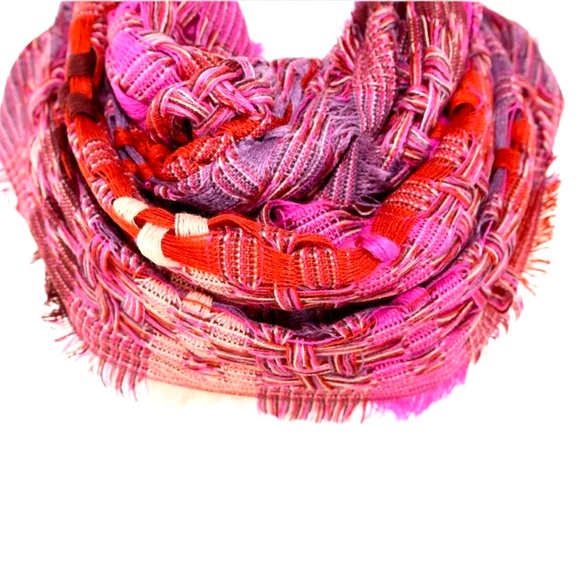 Lattice Weave Pink Purple Infinity Scarf - Picture 2 of 5